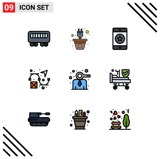 9 .填充线平面颜色的网站概念图片下载