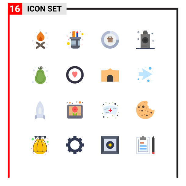 可编辑线包16个简单的平面颜色图片下载