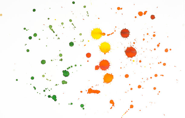 水彩彩色飞溅点在白色的背景图片下载