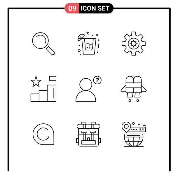 为游戏设置9个现代UI图标符号图片下载