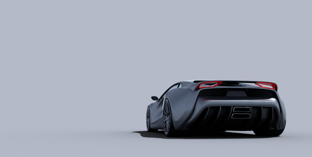 灰色跑车后视图灰色图片下载