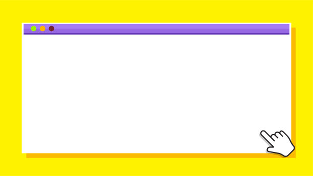 窗口窗体空白在黄色为旗帜背景，模板窗口框架在黄色，复制空间，模拟显示社会为用户网站界面图片下载