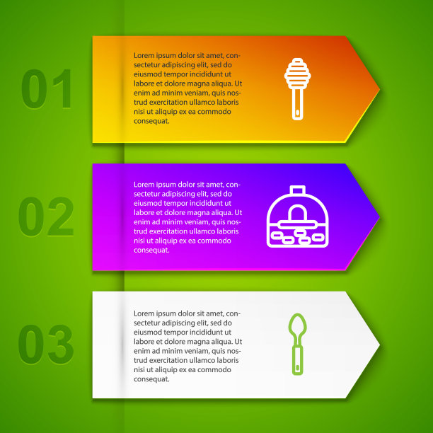 蜂蜜勺棒，砖炉和勺子。业务信息模板。向量图片下载