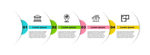 规划博物馆建筑，位置与房屋，房屋和平面图。业务信息模板。向量图片下载