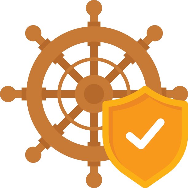 海洋保险概念，矢量彩色图标设计，白色背景金融损失保护符号，风险管理标志，图片下载