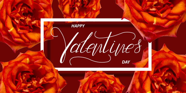 情人节快乐!卡片，在线横幅，贺卡，情人节平躺图片下载