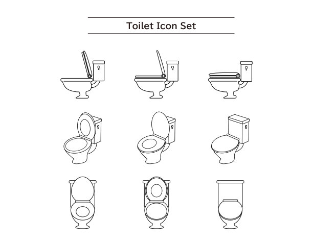 冲水马桶的矢量图。抽水马桶。改造的形象。图片下载