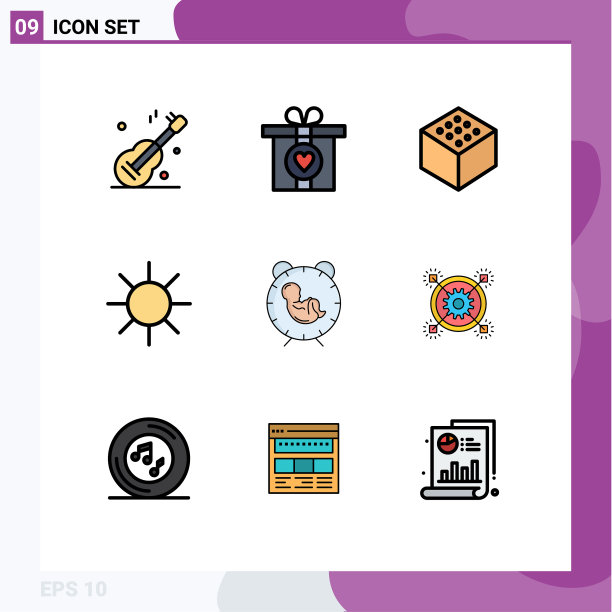 9主题填充线平色和可编辑图片下载