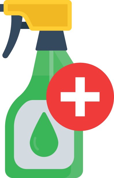 汽车内饰清洁喷雾概念矢量彩色图标设计，白色背景covid汽车清洁服务标志，车辆消毒标志，图片下载