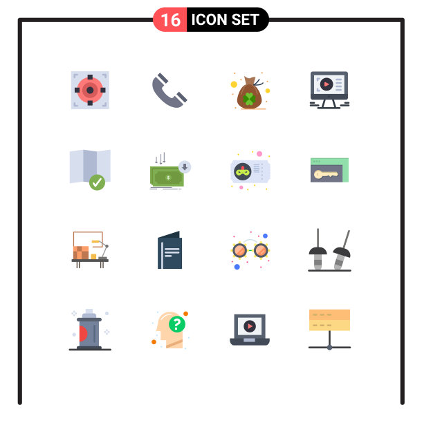 包16个创意平面颜色的位置图片下载