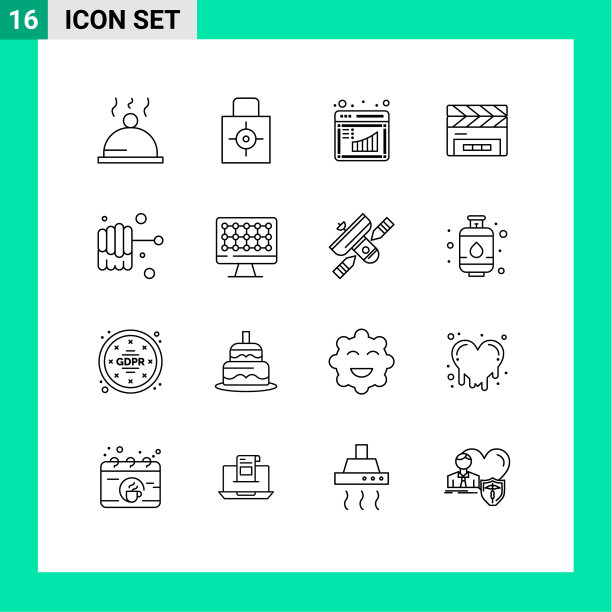 在网格上设置16个轮廓为蜂蜜膜瓣图片下载