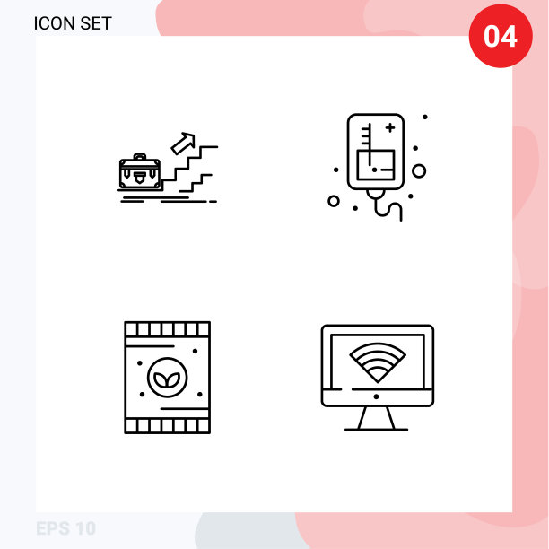 可编辑线包4简单填充线平图片下载