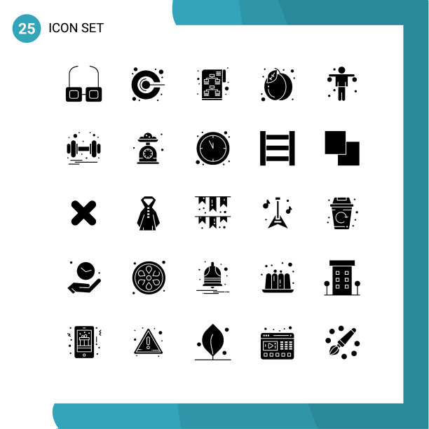 现代设置了25个立体象形文字和符号等图片下载