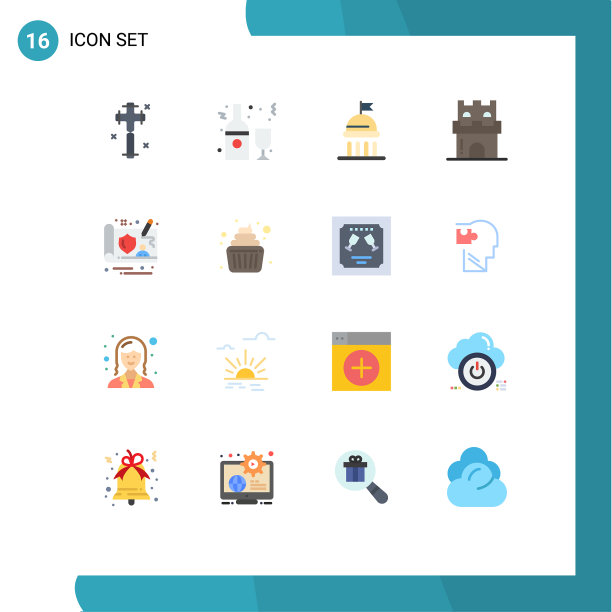 16种适用于网络和移动的通用平面颜色图片下载