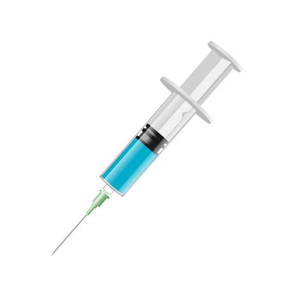 真实的医疗注射器在一个孤立的白色背景。图片下载