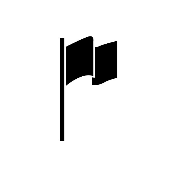 旗帜图标，logo在白色背景上隔离图片下载