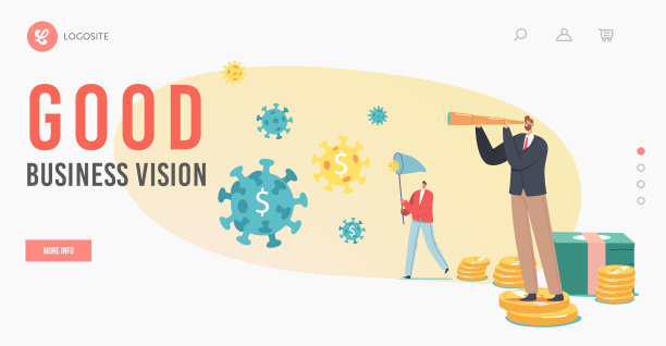 冠状病毒大流行后的新机遇登陆页面模板。微小的商人角色捕捉巨大的Covid细胞图片下载
