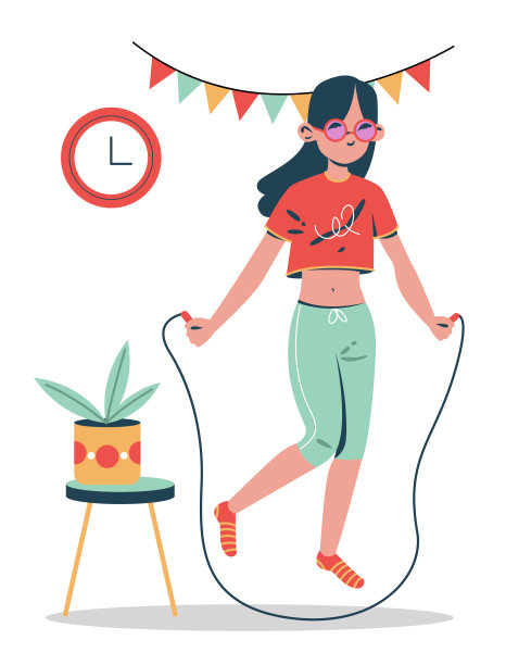 少女带着跳玫瑰回到了家里。平面设计说明。向量素材图片