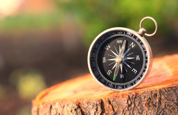 自然背景下的经典指南针图片下载