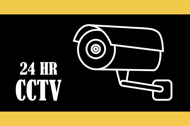 相机24小时黑色，任何用途的伟大设计。保护的象征。黑色的安全图标。股票的形象。每股收益10。图片下载