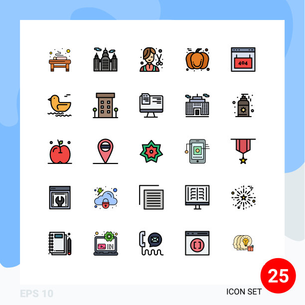 可编辑线包25简单填充线平图片下载