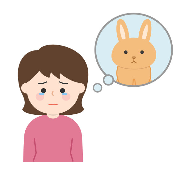 一个女人正在处理她宠物兔子的死亡。图片下载