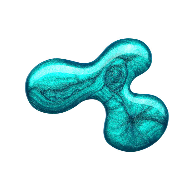 白色指甲油上有绿松石色的污渍图片下载