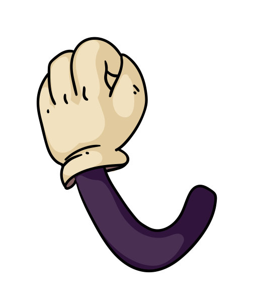 卡通涂鸦手握拳的手势图片下载