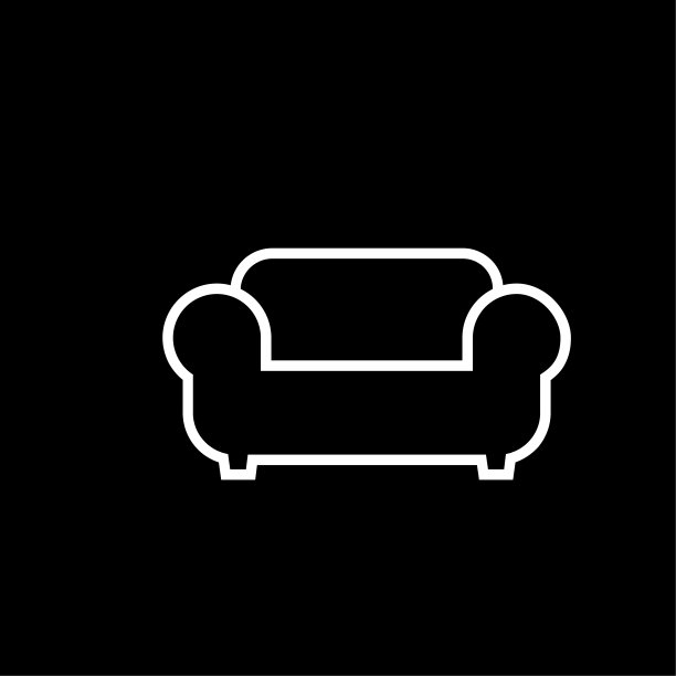 简单的沙发线条矢量平面插图设计图片下载