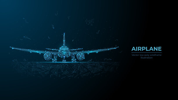 抽象飞机的低多边形插图图片下载