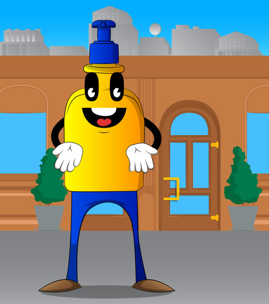 一瓶洗手液表示不知道的手势。图片下载