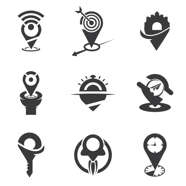 企业公司位置图标矢量模板图片下载