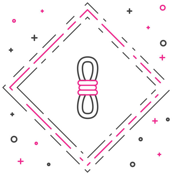 线攀登者绳图标孤立在白色背景。极限运动。运动设备。色彩斑斓的轮廓的概念。向量图片下载