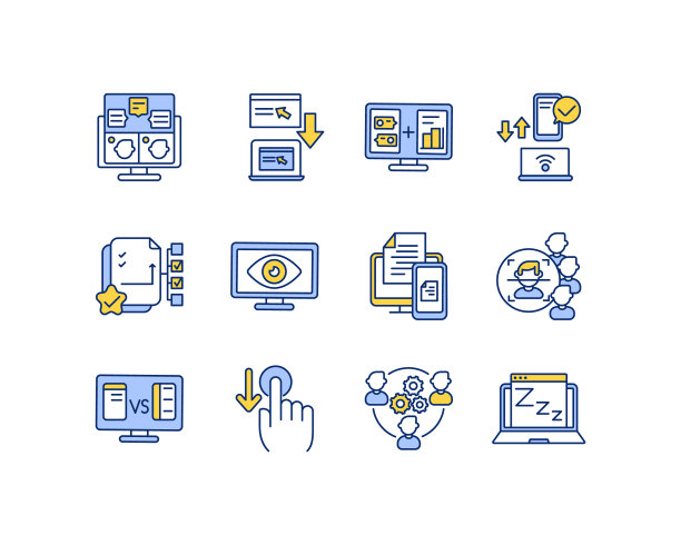 远程工作工具RGB颜色图标设置图片下载