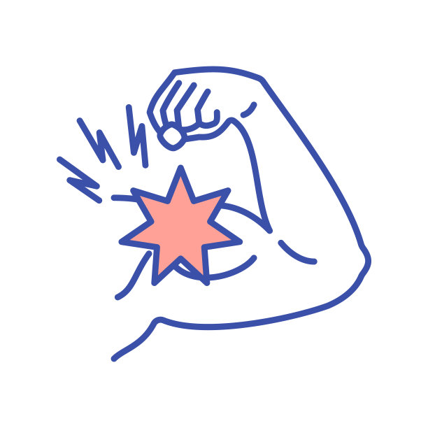 手臂肌肉拉伤RGB颜色图标图片下载