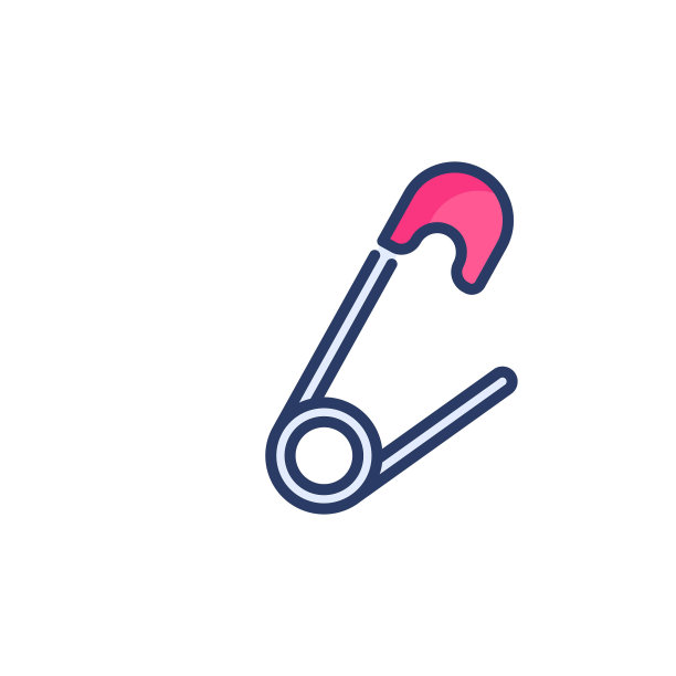 安全引脚图标在矢量。标识图片下载