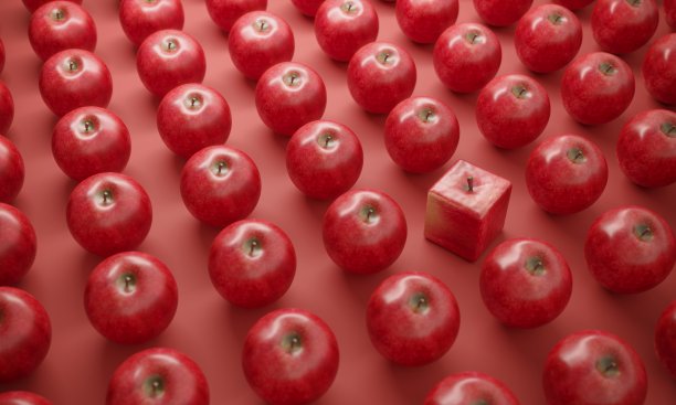 立方体形状的苹果图片下载
