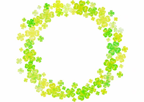 四叶三叶草圆形框架图片下载