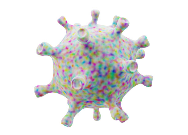 一种明亮的有毒病毒COVID-19概念。三维演示图片下载