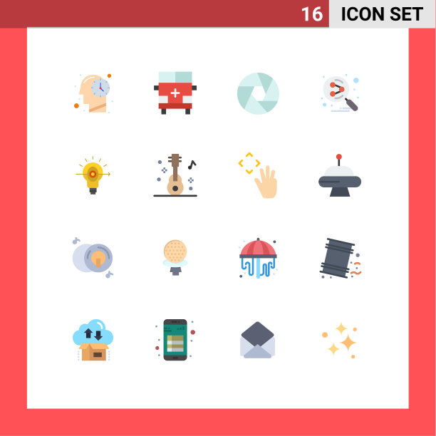 设置16个商业平面颜色包装成功图片下载