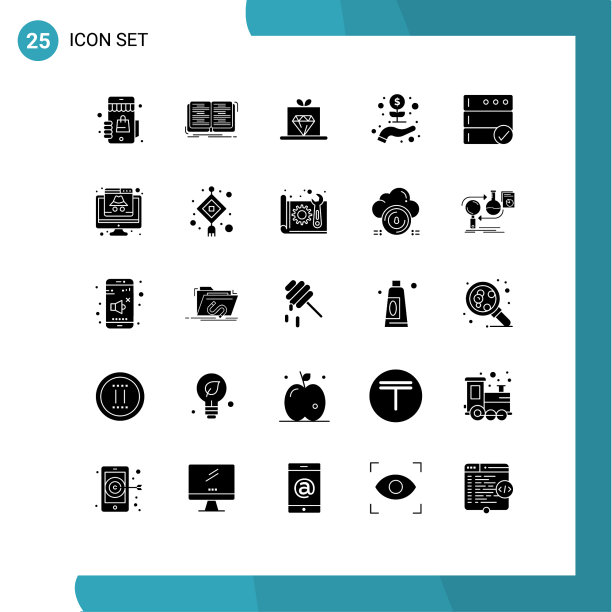 股票图标包25行符号和符号图片下载