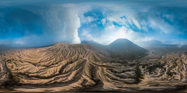 VR360 Bromo Volcano Landmark Nature Travel Place of Indonesia全VR360度航拍全景无缝连接图片下载