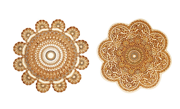 套古代装饰雕刻花卉装饰在摩洛哥风格图片下载