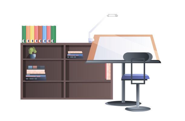 现代化的室内橱柜与卧式办公家具图片下载