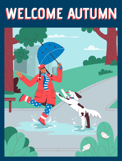 矢量海报欢迎秋天的概念图片下载