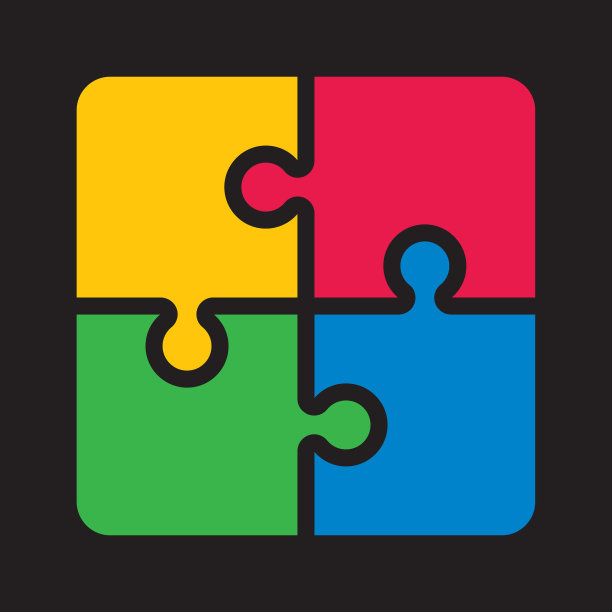 拼图矢量形状图标。拼图符号符号。轮廓孤立在白色背景上。图片下载