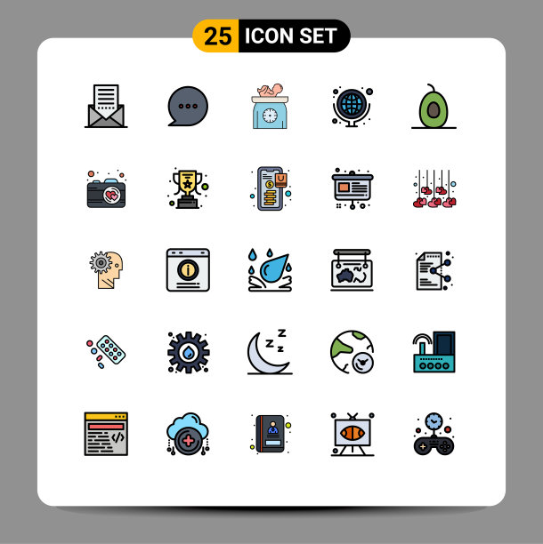 设置25商业填充线平面颜色包图片下载