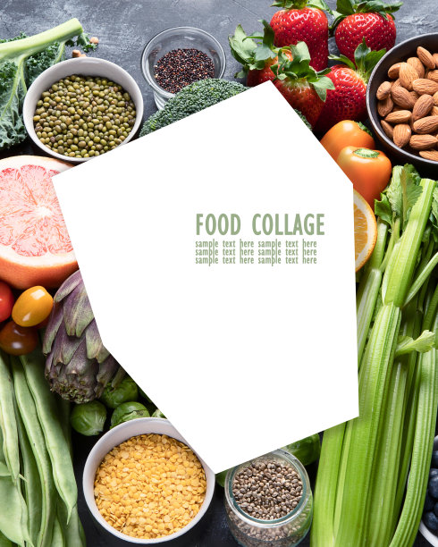 健康食品的拼贴图片下载