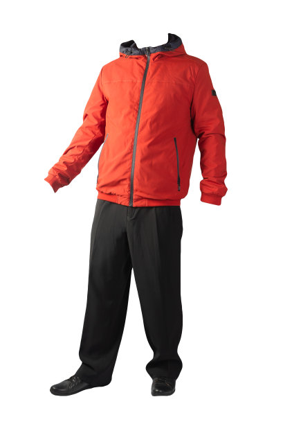 男夹克，裤子和皮鞋孤立在白色背景。图片下载