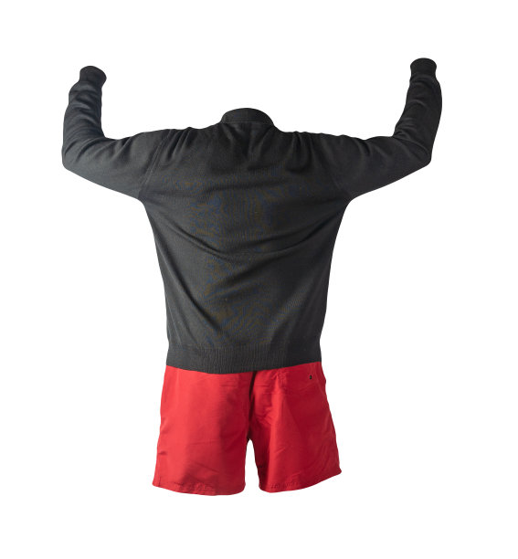 针织毛衣和短裤孤立的白色背景。每天穿的衣服图片下载